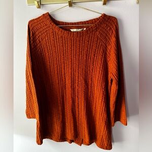 Soft Surroundings Orange Long Sleeve Top w/Button Detail Size XL